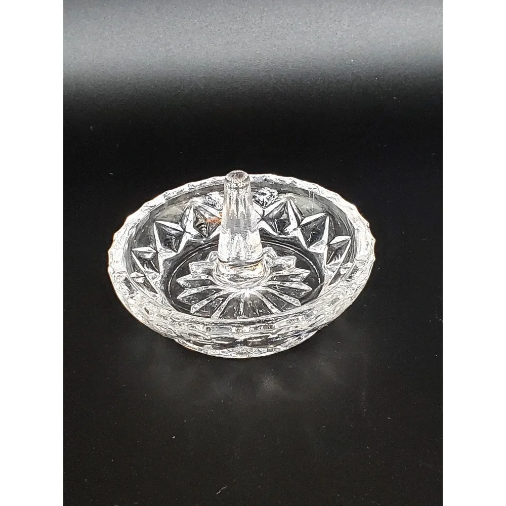 Lead Crystal Ring Holder Tricket Dish Jewelry‎ Pinwheel Design - Stunning